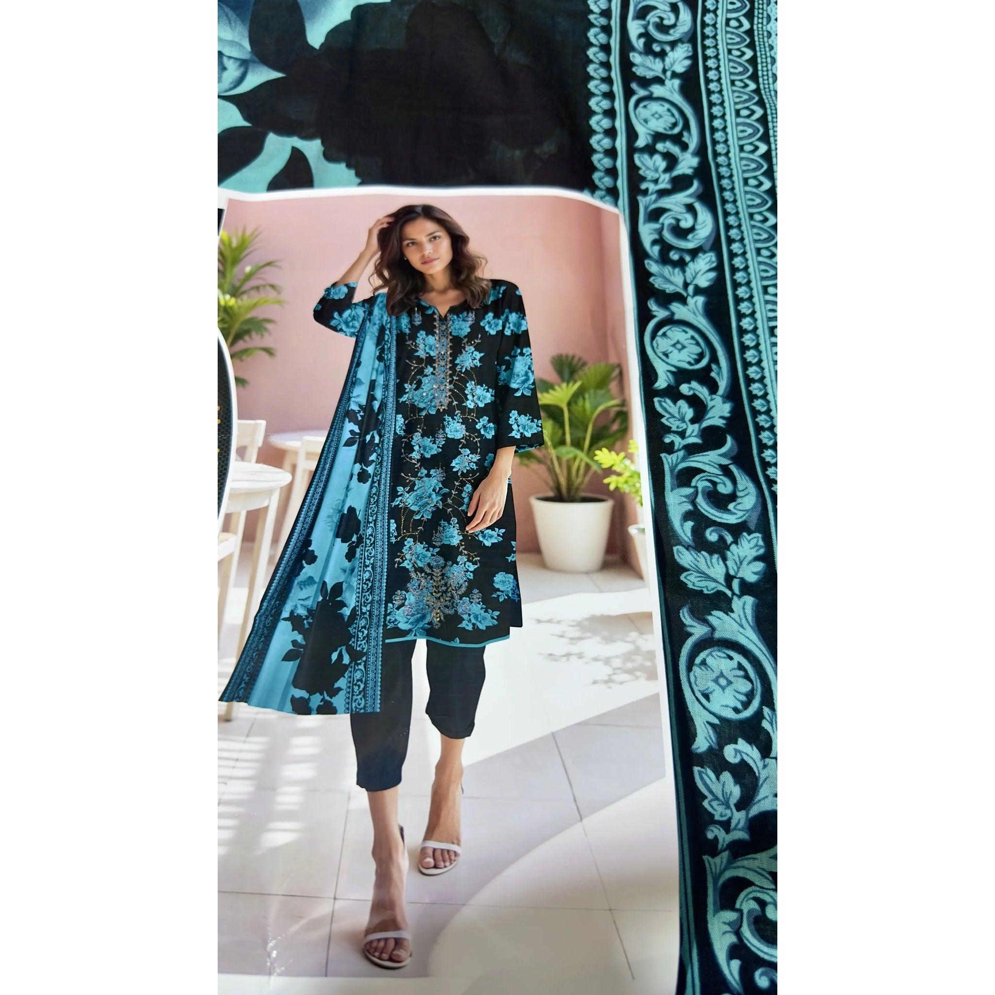 Luxary 3 peice printed suit