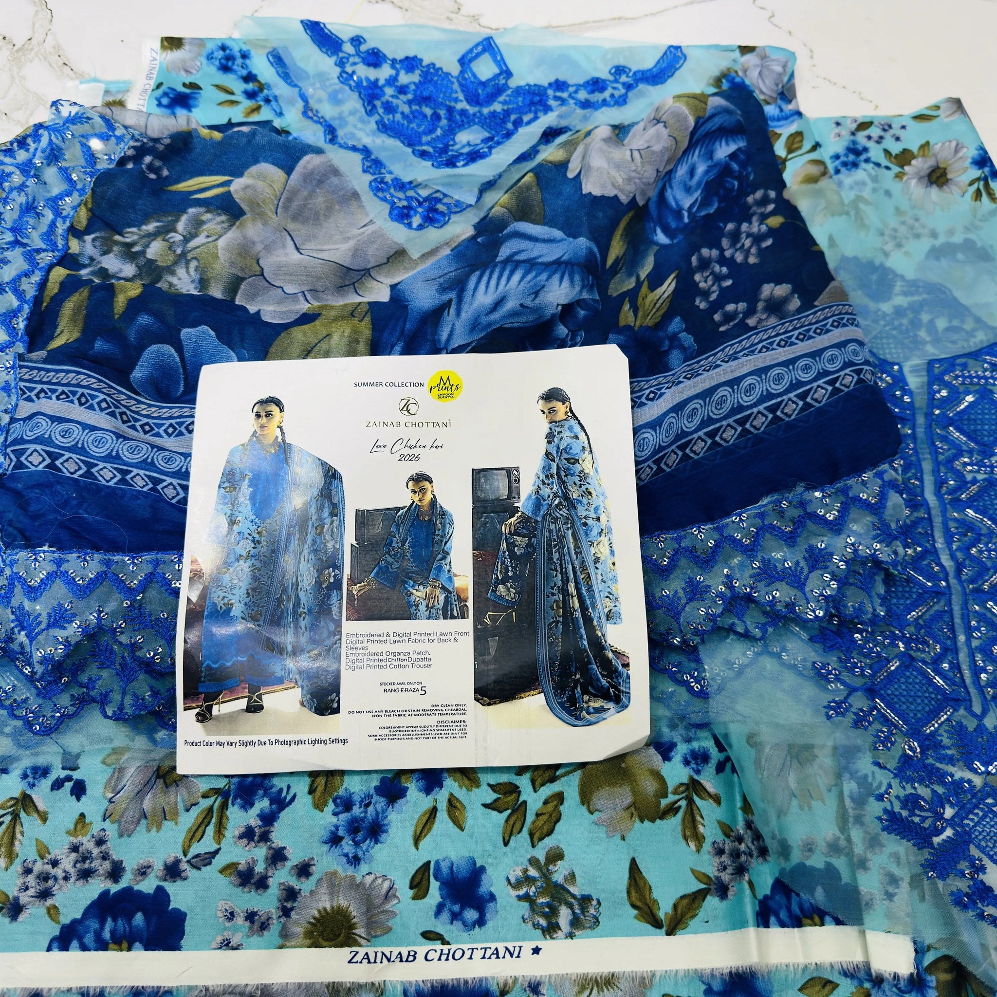Zainab Chottani Lawn 3 Peice Chicken Kari Suit 2026 Summer Collaction
