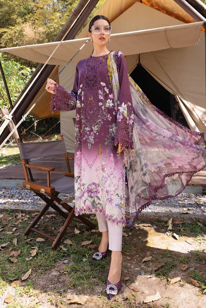 Purple (plumb) blush 3pc Maria b print 3450-/