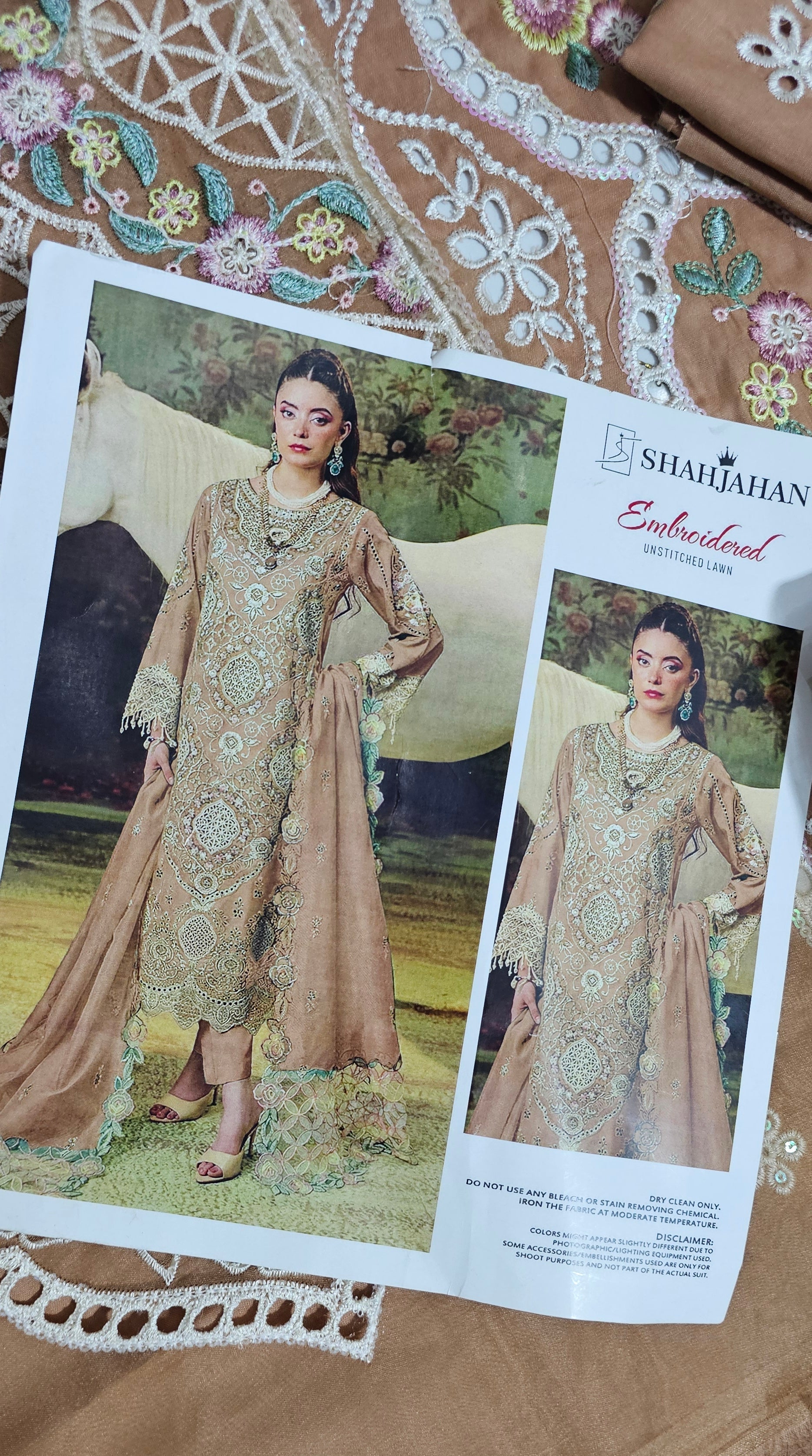 Shahjahan embroidered 3pc 4550-/